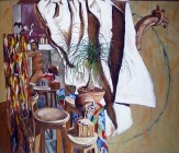 El pintor en el taller, 1993. Óleo/Tela. 160X140cm